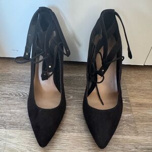 New Look Pointed Toes Black Suede Pump Heels 39 EU